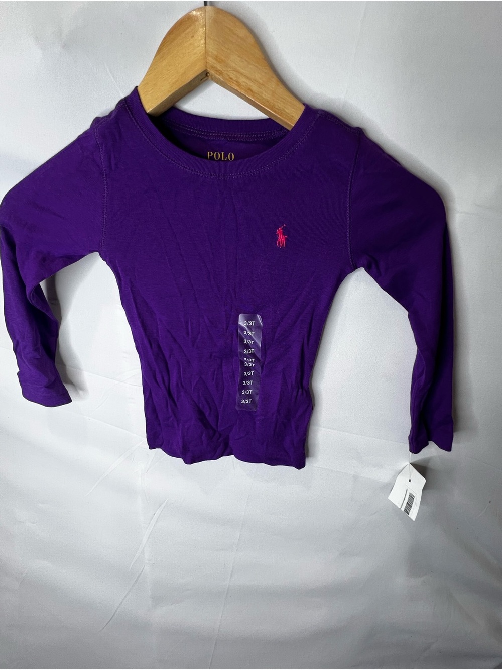 Polo Ralph Lauren Toddlers Girls Long Sleeve Tee T-Shirt -  3 / 3T Purple NWT